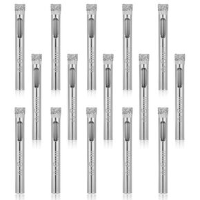 1/4" Diamond Drill Bits for Ceramic, 6mm 15PCS Tile Drill Bits Cutting Depth Diamond Hole Saw Hollow Core Glass Drills Bit for Glass Ceramic Marble Porcelain Tile Granite Quartz