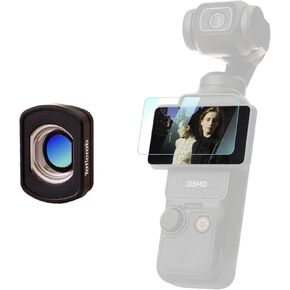 Wide Angle Lens for DJI Osmo Pocket 3, 0.72X Ultra-Wide Magnetic Attachment, 112° Panoramic View with Zero Distortion, HD Optical Glass + Screen Protector & Cleaning Cloth