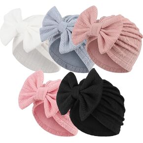 Newborn Baby Girl Hats with Bow Cotton Toddler Infant Beanie Cap Newborn Hospital Hats for Baby Girl Kid