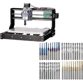 CNC 3018-PRO Router Kit Milling Engraving Machine + 40PCS End Mill CNC Router Bits (2 Flutes, 1/8" Shank)
