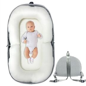 Baby Lounger, Foldable Portable Infant Lounger, Baby Nest Cover, Suitable for 0-24 Months Newborn Baby Lounger,Home Travel Dual-Purpose Baby Nest (Gray)
