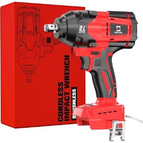 Cordless Impact Wrench 1/2 inch for Milwaukee 18V Battery, 600FT-LBS (810N.m) Brushless Electric Impact Gun Includes LED Work Light, 2100RPM High Torque Impact Driver, Bare Tool Only