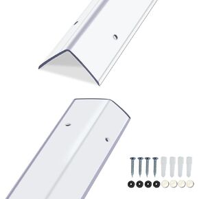 Pre-Drilled Wall Corner Protectors, 2pcs x 35.4''L x 1.97''W Clear Screw Fixing Anti-Impact L-Shape Protective Edge Shields & Guards for Door Frame, Sharp Wall