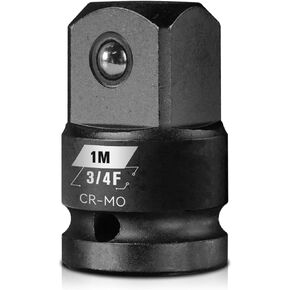 3/4"F to 1"M Impact Socket Adapter, Cr-Mo Steel, Impact Driver & Wrench Conversion Kit, Square Drive Socket Wrench Converter Adapter
