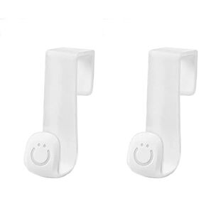 Ubbi Multi-Use Potty and Utility Hook, No Hardware Or Installation Needed, Durable and Sturdy to Hang Over Toilet Tank Or Door, Polypropylene, White (Pack of 2)