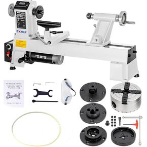 CXRCY 12" x 18" Wood Lathe & CXRCY 4Inch Lathe Chuck Set & Lathe Drive Belt