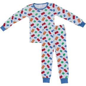 Toddler Pajamas Viscose from bamboo, Soft Baby Pajamas 2 Piece Sleepwear Set Toddler PJs (Building Blocks 4T)