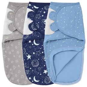 Baby Swaddles for Newborns with Zipper, 100% Cotton Newborn Swaddle Sack, 3 Pack Baby Swaddles 0-3 Months Swaddle Sleep Sack for Newborn Baby Boy Girl Excavator