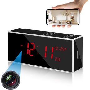 SOPKVL Camera Clock with Dual-Mode Night Vision WiFi Live Monitoring 160° Ultra-Wide Angle and Motion Detection HD 1080P Camera for Home Security