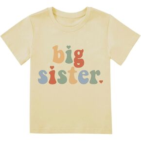 Big Sister Announcement T Shirt Toddler Girls Promoted to Big Sister Tees Outfits 1-7 Years