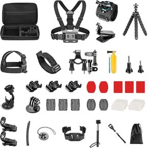 50-in-1 Action Camera Accessory Kit,Compatible with Gopro Hero 13/12/11/10/9, DJI Osmo Action 5 Pro/4/3,Insta360 X4/X3,Akaso,and More