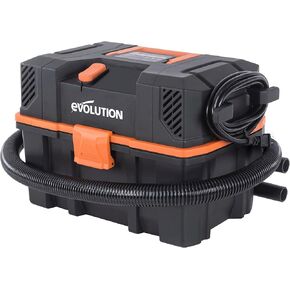 Evolution R15VAC 4-Gallon Wet Dry Shop Vac with Accessories | Heavy-Duty Vacuum & Blower | 70 CFM Airflow | Bagless Shop Vacuum for Jobsite Garage & Workshop | On-Board Storage | Compact & Portable