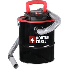 Porter-Cable 4 Gallon 4 Peak HP Ash Vacuum ، مع خرطوم معدني ، مرشح ما قبل المرشح ، ومرشح خرطوشة ، مثالي للمدافئ ، حفر النيران ، مواقد حرق الخشب ، شوايات BBQ ، Black-PCX18184