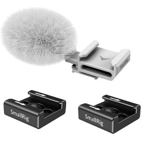 SmallRig Cold Shoe Adapter with Furry Windscreen Kit Sony ZV-1 II / ZV-1 / ZV-1F / ZV-E1 / ZV-E10, with 2 Pacl Cold Shoe Mount