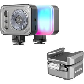 SMALLRIG Vibe P108 Pro RGB Video Light and HawkLock H18 Quick Release Support with Cold Shoe