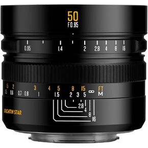 50mm F0.95 f/0.95 APS-C Mirrorless Camera Lens for Canon EF-M Mount M1 M2 M3 M5 M50 Mark II, Manual Focus Lens for Portrait Night Photography