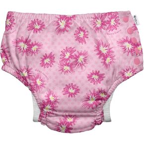 i play. by green sprouts Reusable, Eco Snap Swim Diaper with Gussets, UPF 50, Patented Design, STANDARD 100 by OEKO-TEX Certified - Pink Chilenito Cactus Flower - 3T