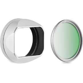 Haoge LH-X54W Square Metal Lens Hood and Silver 49mm Ultra Slim MC UV Protection Multicoated Ultraviolet Lens Filter for Fuji X100VI X100v Digital Camera
