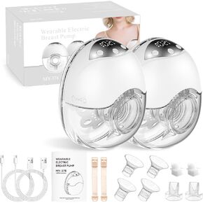 ARICHOMY Hands Free Breast Pump - 2Pack Wearable Breast Pumps with 4 Modes|12 Levels, Portable Breast Pumping for Work Travel Night with Leak-Proof DoubleFit Flange, Ideal for Breast Pump