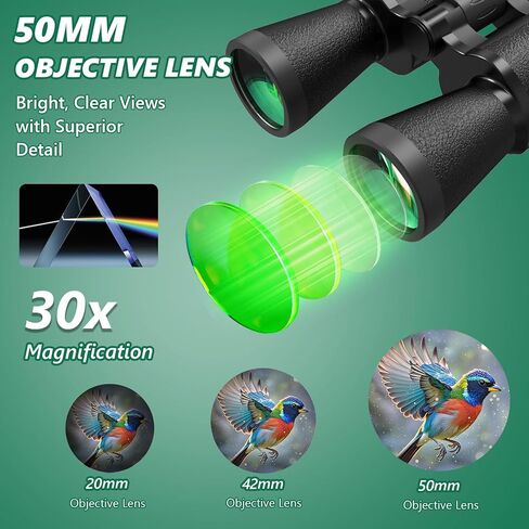 30x50 Binoculars for Adults, High-Powered Compact Professional Binoculars for Bird Watching, Hunting, Sports, Concerts, Travel, Cruise, and Outdoor, Waterproof with Case in Kuwait