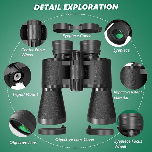 30x50 Binoculars for Adults, High-Powered Compact Professional Binoculars for Bird Watching, Hunting, Sports, Concerts, Travel, Cruise, and Outdoor, Waterproof with Case in Kuwait