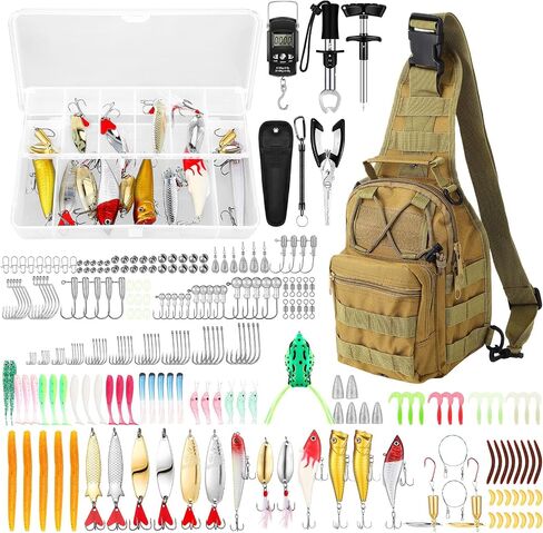 393 Pcs Fishing Tool Kit Include Fishing Backpack Fishing with Tackle Boxes Fishing Pliers Kit Fishing Bait Lure Fishing Gear Kit Fish Hook Remover Tool Fishing Hooks for Men Women Outdoor in Saudi Arabia