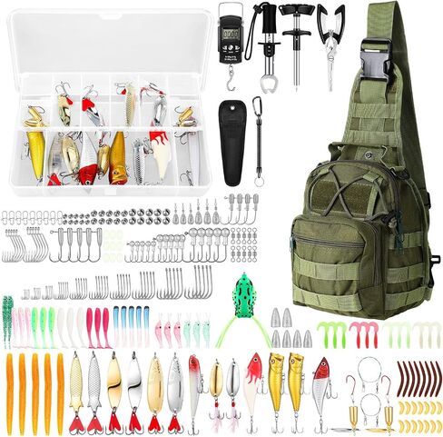 393 Pcs Fishing Tool Kit Include Fishing Backpack Fishing with Tackle Boxes Fishing Pliers Kit Fishing Bait Lure Fishing Gear Kit Fish Hook Remover Tool Fishing Hooks for Men Women Outdoor in Saudi Arabia