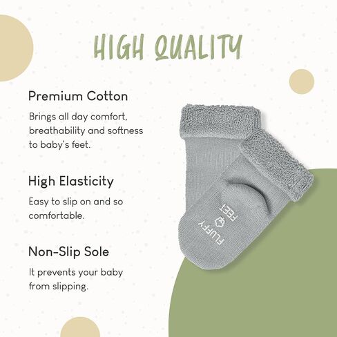 Baby Thick Cotton Socks 6 Pairs Terry Socks Winter Warming Sock Seamless Non Slip Baby Socks for Toddlers Kids in Saudi Arabia