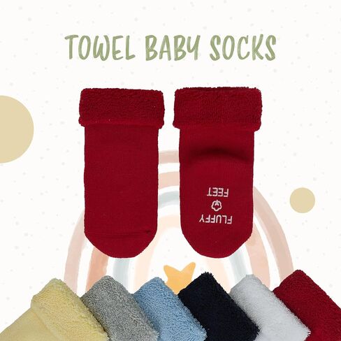 Baby Thick Cotton Socks 6 Pairs Terry Socks Winter Warming Sock Seamless Non Slip Baby Socks for Toddlers Kids in Saudi Arabia