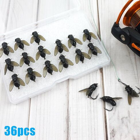 Fly Fishing Bait,18pcs Fly Fishing Flies Dry Wet Flies Bass Fly Fishing Lures Trout Panfish Flies Swimbaits Freshwater Saltwater Flies Fly Fishing Hook Artificial Soft Bait in Saudi Arabia