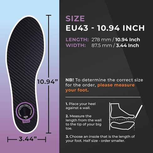 2 Piece (Pair) Carbon Fiber Insoles for Men & Women - Carbon Fiber Inserts for Basketball, Volleyball, Hiking,| Fits All Sneakers and Shoes - Enhances Athletic Performance Women 6-6.5, Men's 5-5.5 in Kuwait