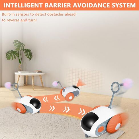 Remote Control Smart Electric Cat Toy Car, Interactive Cat Toys for Indoor Cats, Teazys Cat Toy Turbo Tail 2.0, Automatic Moving Mouse Cat Chase Toys for Bored Indoor Adult Cats Kittens in Saudi Arabia