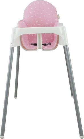 JYOKO Kids High Chair Cushion Compatible with IKEA Antilop 100% Cotton + Foam + 3D Air Confort Made (Pink Sparkles) in Saudi Arabia