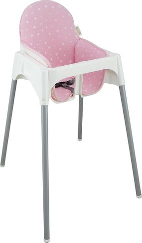 JYOKO Kids High Chair Cushion Compatible with IKEA Antilop 100% Cotton + Foam + 3D Air Confort Made (Pink Sparkles) in Saudi Arabia