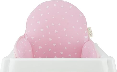 JYOKO Kids High Chair Cushion Compatible with IKEA Antilop 100% Cotton + Foam + 3D Air Confort Made (Pink Sparkles) in Saudi Arabia