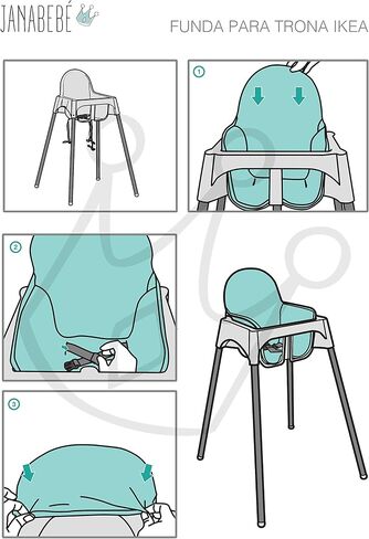 JYOKO Kids High Chair Cushion Compatible with IKEA Antilop 100% Cotton + Foam + 3D Air Confort Made (Pink Sparkles) in Saudi Arabia