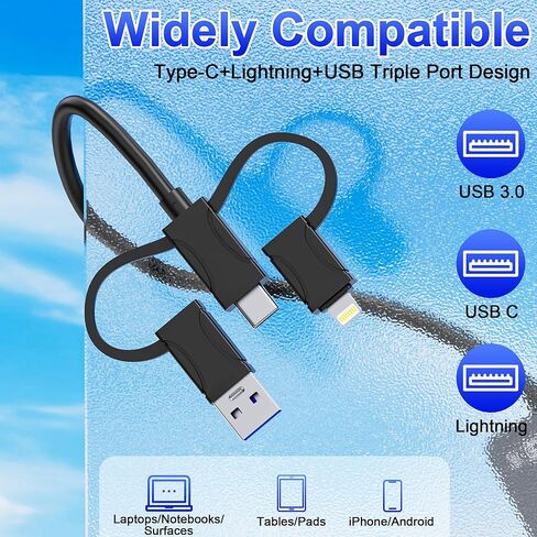 قارئ بطاقات XD/MS/TF/CF/SD لهاتف iPhone، محور محول متعدد الذاكرة 8 في 1 Pro Duo مع 3 منافذ USB 2.0، محول قارئ بطاقات الذاكرة Lightning+USB A+USB C OTG يدعم صورة Micro SD/SDHC/XD بطاقة in Saudi Arabia