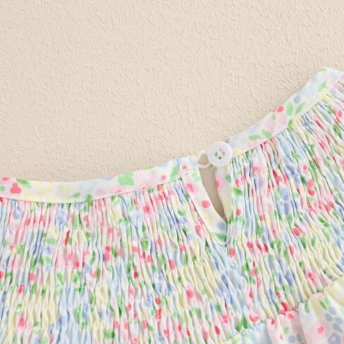 Baby Girl Easter Outfit Newborn Bunny Embroidery Smocked Bubble Romper Ruffle Bodysuit Cute Infant Easter Clothes in Saudi Arabia