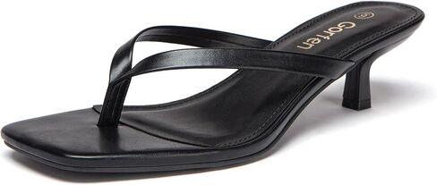 Women's Kitten Heel Sandals Square Toe Slip-On Flip Flop Heels Thong Sandals for Summer 2 Inch Heeled Sandals in Saudi Arabia