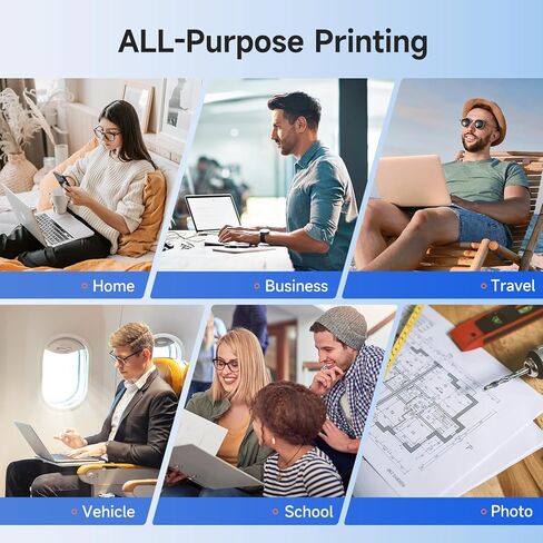 iDPRT Portable Printer Wireless for Travel, Bluetooth Thermal Printer Support for 8.5"x11" US Letter, Inkless Compatible with iOS, Android, Laptop for Office, Car and Home, School (300DPI, Black) in Saudi Arabia
