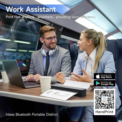 طابعة IDPRT المحمولة لاسلكية للسفر ، ودعم الطابعة الحرارية Bluetooth لرسالة أمريكية 8.5 "x11" ، غير متوافقة مع iOS ، Android ، الكمبيوتر المحمول للمكتب والسيارة والمنزل ، المدرسة (300DPI ، الأسود) in Kuwait