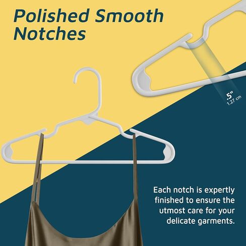 Plastic Kids Clothes Hanger – Children Clothes Hanger with Shoulder Notch, 11.6 Inch Space-Saving Closet Organizer for Baby, Toddler, and Kids Clothing, Hold Up to 5 lbs, Pack of 20, Black in Kuwait
