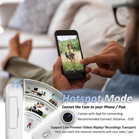 Action Mini Body Camera 128G with Audio & Video Recording - 4K Personal Civilian Wearable Small Cam - Tiny Pocket Vlogging Portable Hands Free Worn POV Recorder - Travel Pets Baby Family in Saudi Arabia