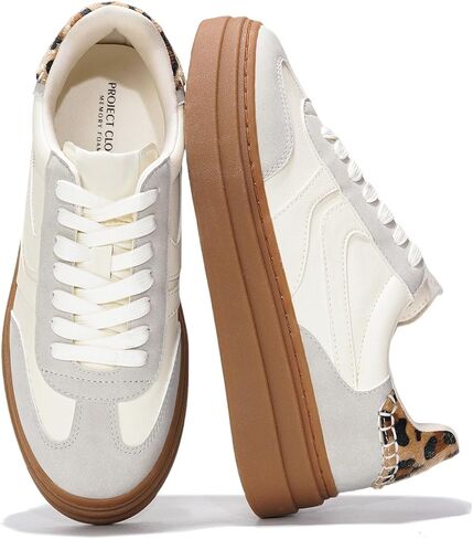 Project Cloud Lightweight Platform Sneakers for Women Footwear (Volley) | Memory Foam Insole for Comfortability; Non-Slip Casual Platform Shoes for Women Sneakers; Lightweight Lace-up Womens Shoes in Saudi Arabia