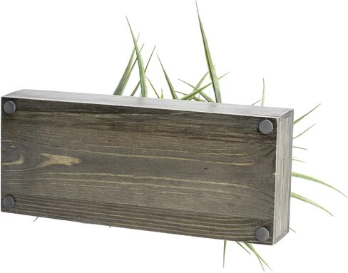 MyGift 9.5 Inch Artificial Green Grass Plants in Shabby White Washed Weathered Solid Wood Planter Pot, Faux Greenery in Rectangular Container for Tabletop Centerpiece Décor in Saudi Arabia