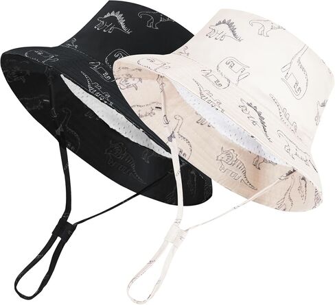 Urban Virgin 2-Packs Baby Sun Hat UPF 50+ Sun Protective Toddler Bucket Hat Summer Kids Beach Hats in Saudi Arabia