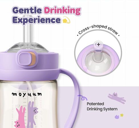 One Touch Straw Cup (Edition Friends) Sippy Cup with Straw with Handle For Baby ، تصميم تسرب واحد مقاوم للتسرب ، PPSU ، BPA Free (Yellow_9oz) in Kuwait
