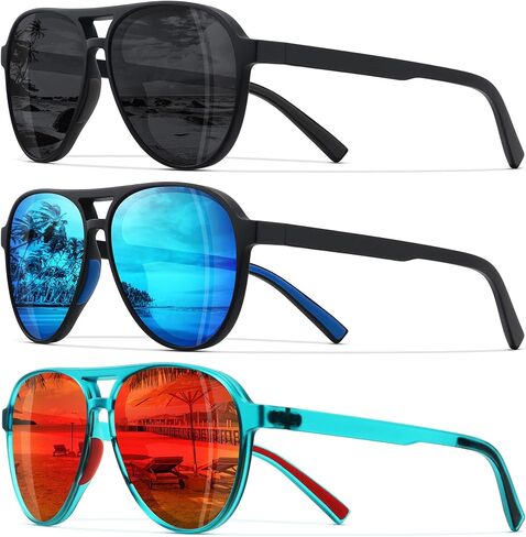 STORYCOAST Polarized Aviator Sunglasses for Men Women Classic Retro Aviators Sports Driving Running Sun Glasses in Saudi Arabia