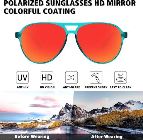 STORYCOAST Polarized Aviator Sunglasses for Men Women Classic Retro Aviators Sports Driving Running Sun Glasses in Saudi Arabia