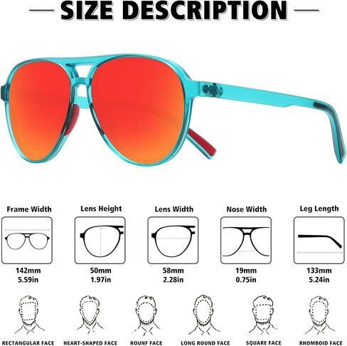 STORYCOAST Polarized Aviator Sunglasses for Men Women Classic Retro Aviators Sports Driving Running Sun Glasses in Saudi Arabia